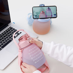 1300ml Motivational Water Bottle with Time Marker & Strap