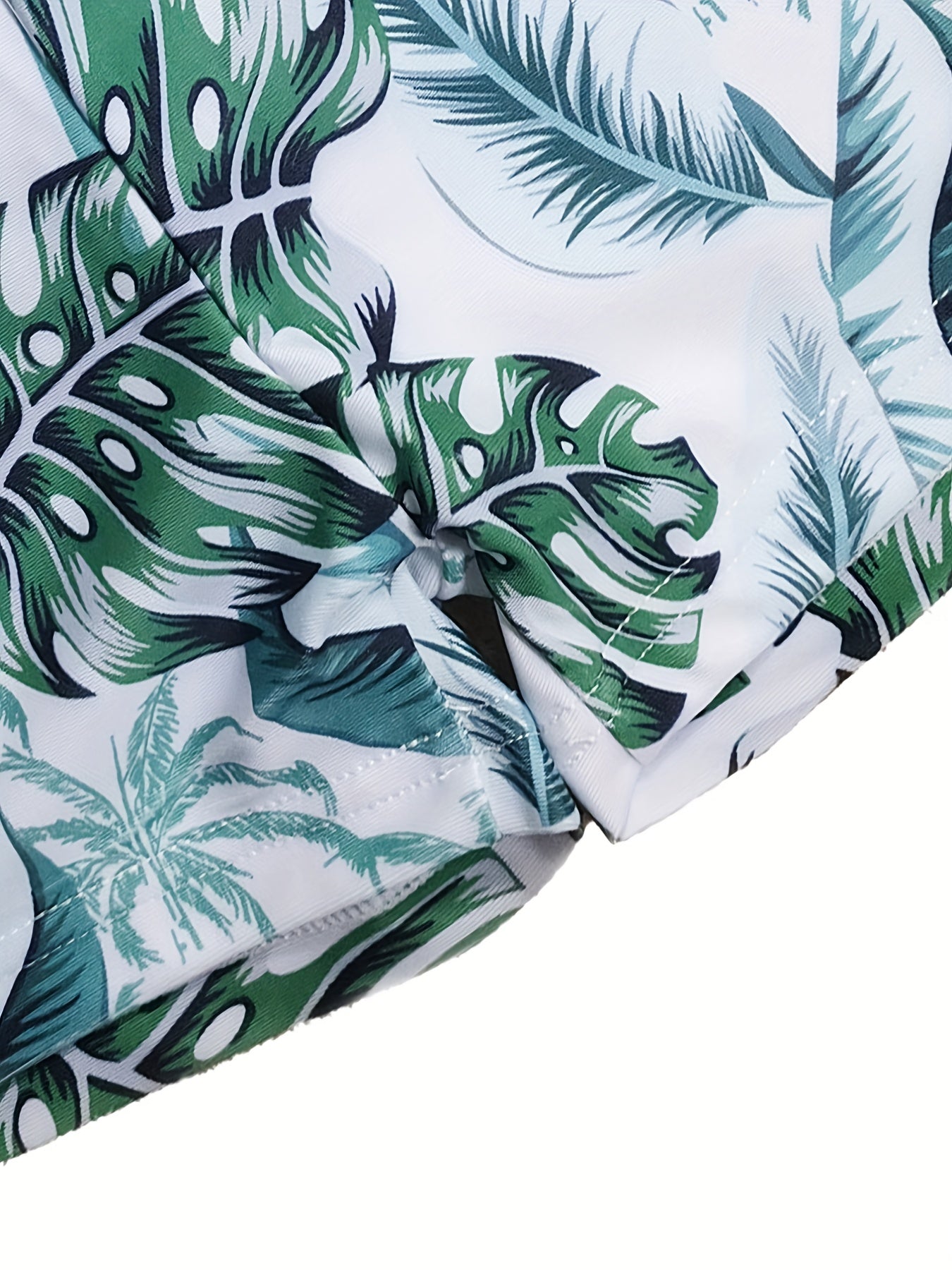 Boys Leaf Print Swim Trunks Quick Dry Beach Vacation Kids Clothes