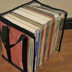 Transparent PVC Book Storage Bag Large Capacity Plastic Bookshelf Storage