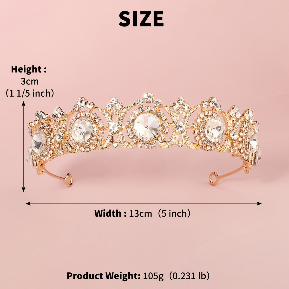 Rhinestone Tiara Crown Wedding Hair Jewelry
