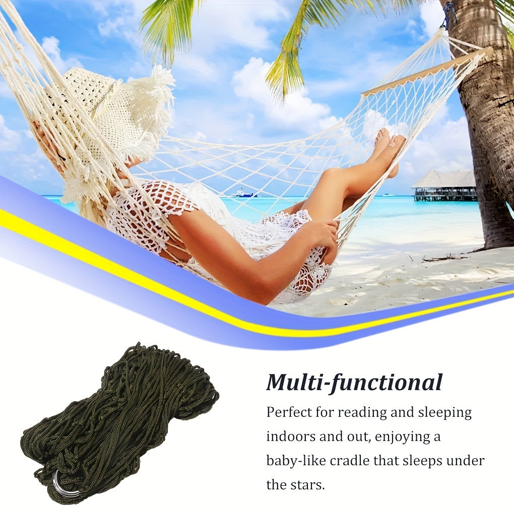 Nylon Rope Braided Hoop Mesh Hammock Indoor Outdoor Swinging Swing Hammoc