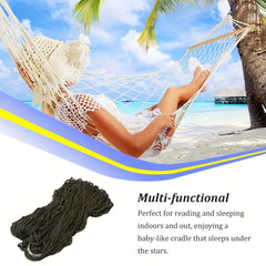 Nylon Rope Braided Hoop Mesh Hammock Indoor Outdoor Swinging Swing Hammoc