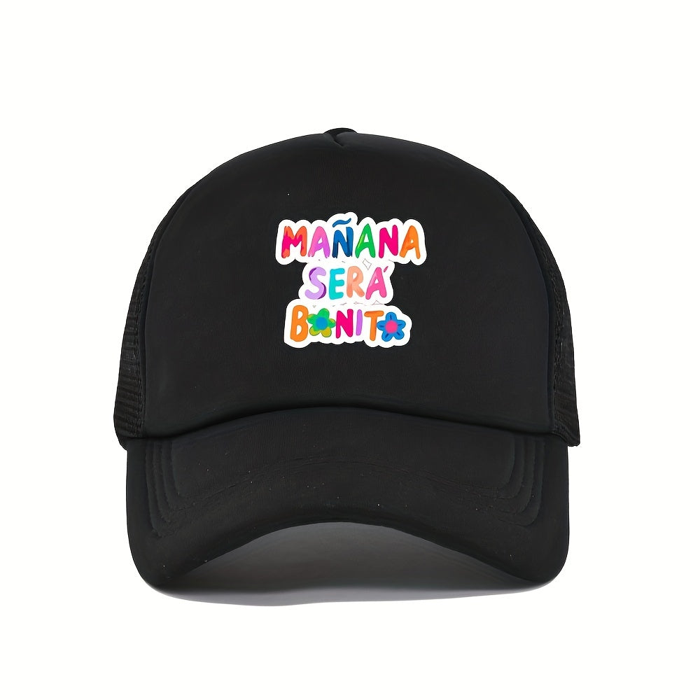 Colorful Letter Print Trucker Hat Y2K Baseball Cap Mesh Sunshade Dad Hats