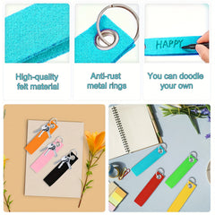 20pcs Felt Keychains Colorful DIY Blanks For Car Bike Bag