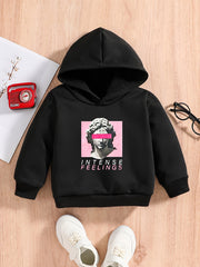 Baby's Casual Hooded Sweatshirt with Statue Print