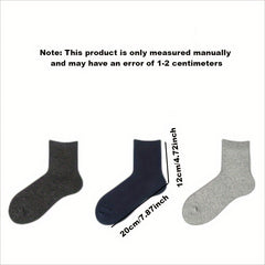 Men's Solid Crew Socks Breathable Comfy Casual Unisex Socks - All Seasons