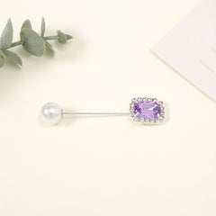 4pcs Crystal Metal Scarf Pin Rhinestone Silvery Shawl Buckle Safety Pins