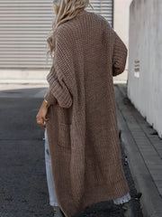 Open Front Pocket Cardigan Long Sleeve Sweater for Fall & Winter