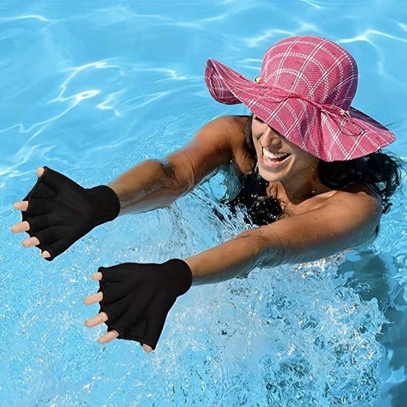 Diving Webbed Gloves Half Finger Swimming Gloves for Men and Women