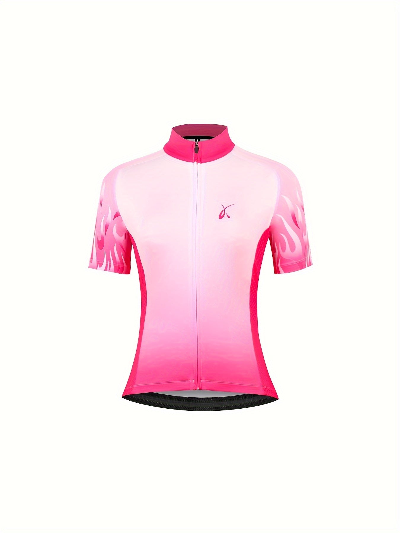 Fire Print Cycling Jersey Short Sleeve Outdoor Sports Top