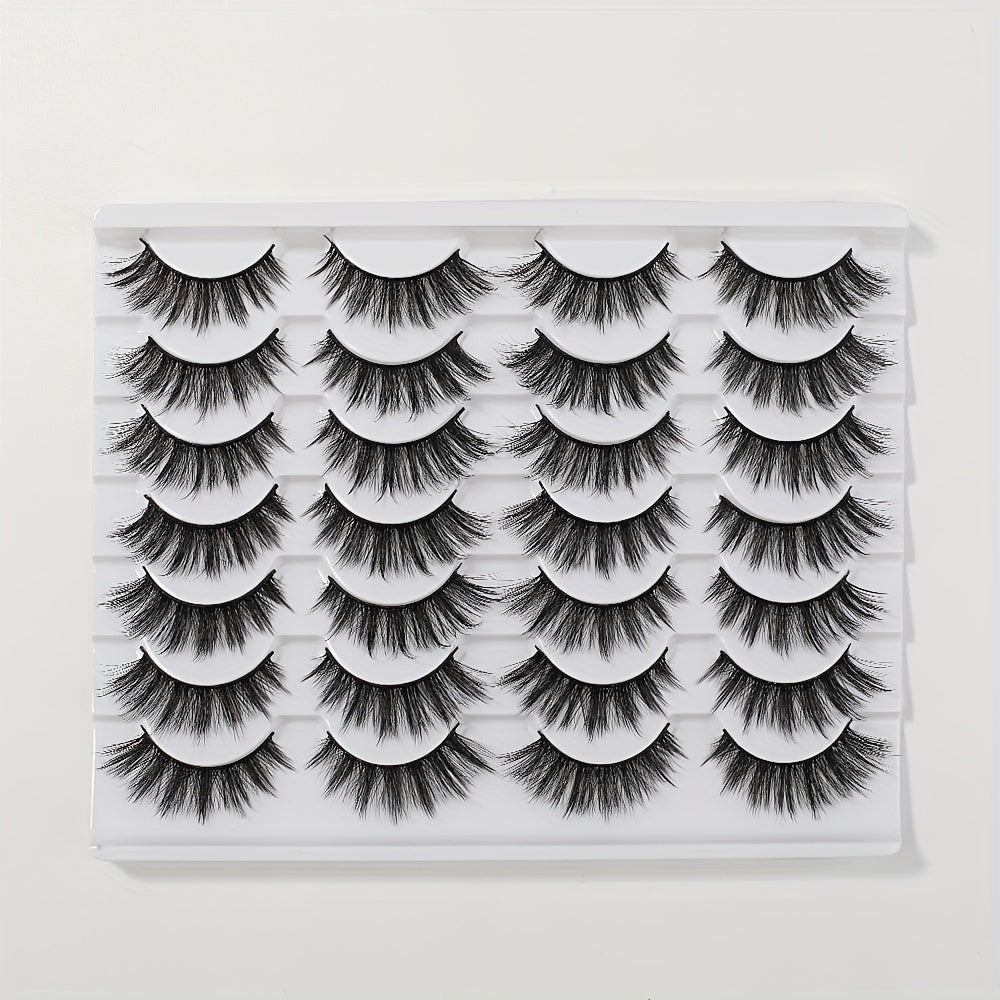 14 Pairs Wispy Cat Eye False Eyelashes Natural Faux Mink Lashes Multipack