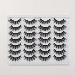 14 Pairs Wispy Cat Eye False Eyelashes Natural Faux Mink Lashes Multipack
