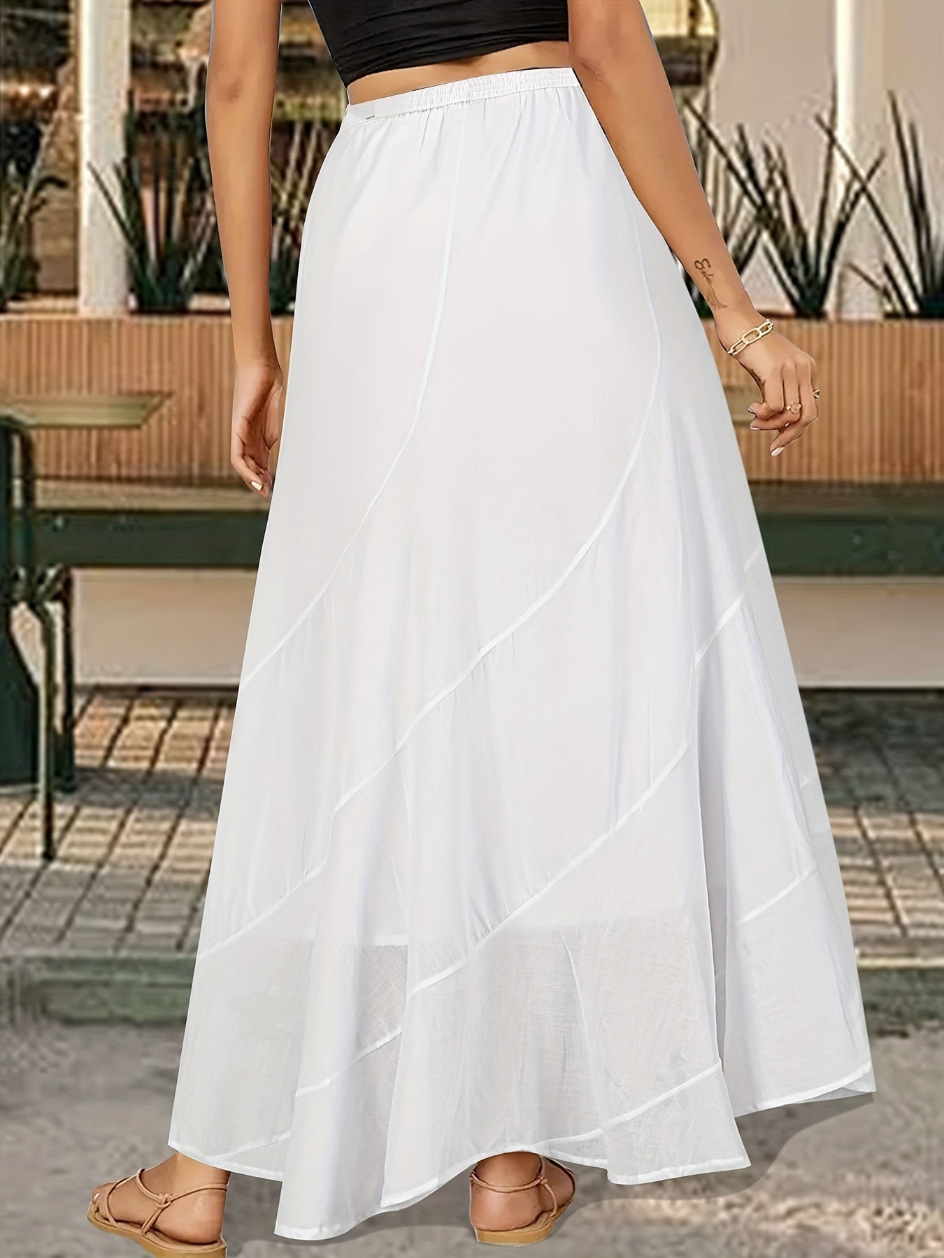 Embroidered Drawstring Waist Skirt for Beach Wear