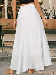 Embroidered Drawstring Waist Skirt for Beach Wear