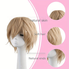 Men's 12 Inch Anime Cosplay Wig Synthetic Fiber Wig