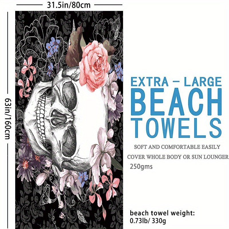 Skull Beach Towel 80x160cm Sand Proof Quick drying Thickened Blanket