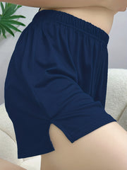Comfy Elastic Waistband Shorts Women's Sleepwear