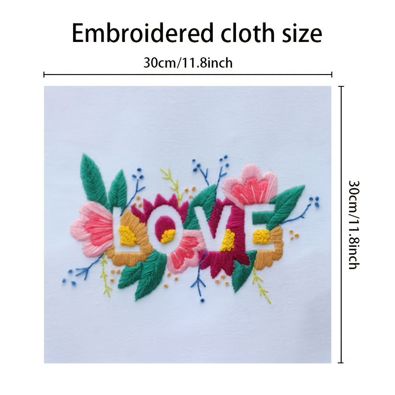 Flower Pattern Embroidery Kit DIY Set - Adults Kids Beginners