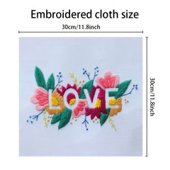 Flower Pattern Embroidery Kit DIY Set - Adults Kids Beginners