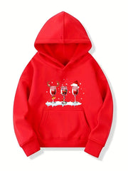 Girls' Christmas Hoodie Sweatshirt with Pocket
