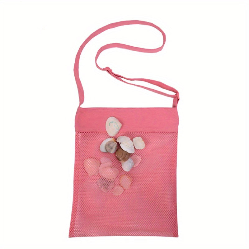 Kids' Shell Storage Bag for Beach Travel & Toys, Adjustable Strap & Shoulder Bag
