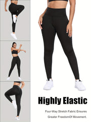 3pcs High Waist Yoga Leggings Fitness Pants, Comfortable Stretchy