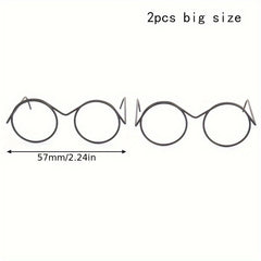 Round Frame Lens Retro Doll Cups