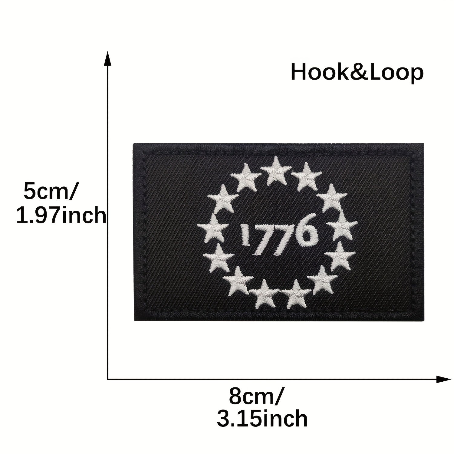 1776 Military Embroidered Patch for Jackets Vests Hats