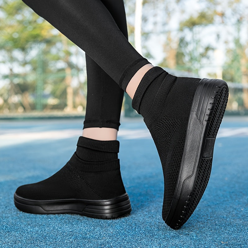 Women's High Breathable Flying Woven Sneakers Anti-slip Sports Shoes