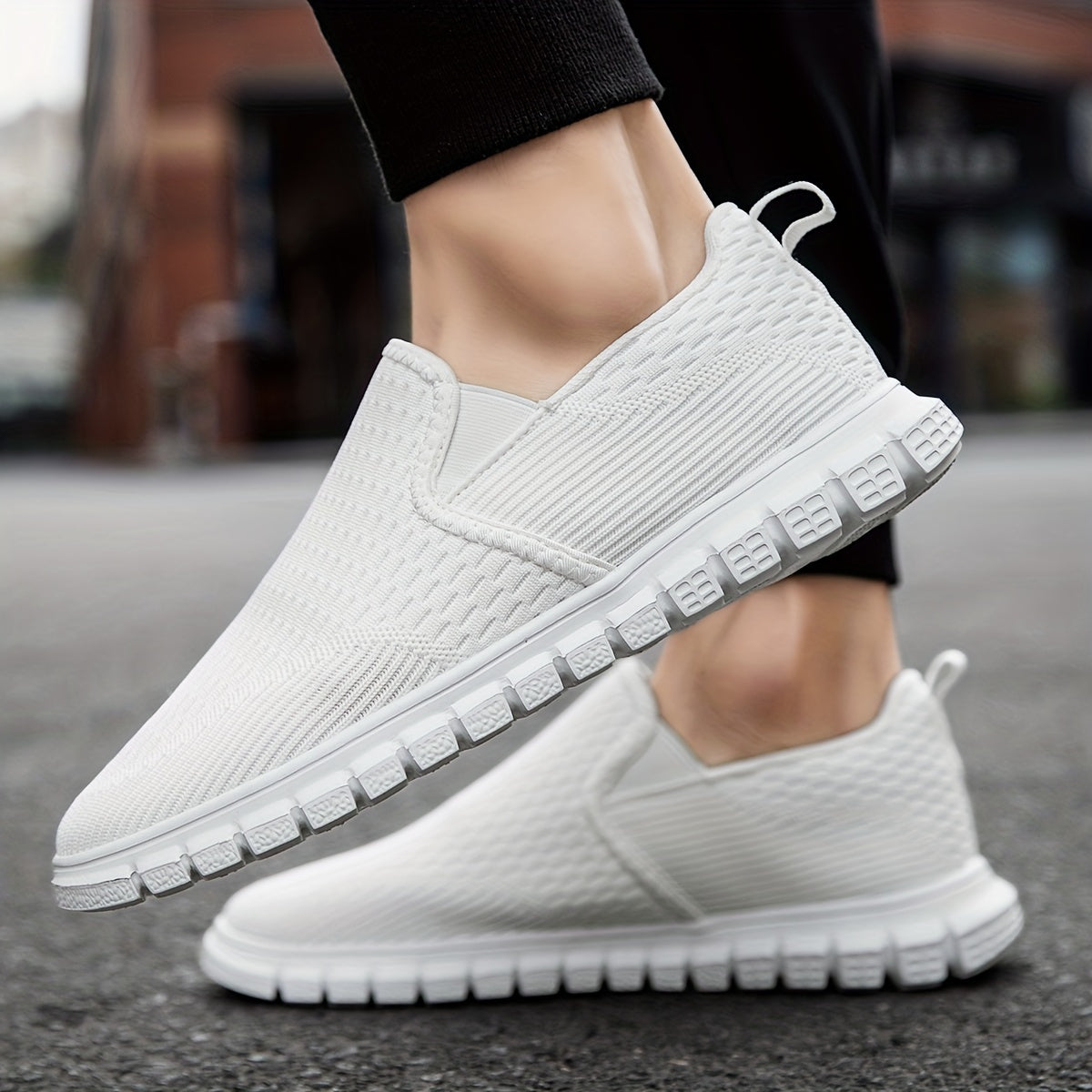 Men's Mesh Slip-On Loafer Shoes Casual Non-Slip Sneakers