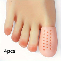 4pcs Soft Gel Toe Caps for Big Toe with Holes Silicone Toe Protector Toe Sleeves