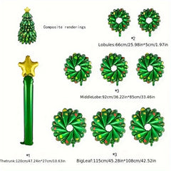 9pcs Inflatable Christmas Tree Foil Balloons for Party Decoration