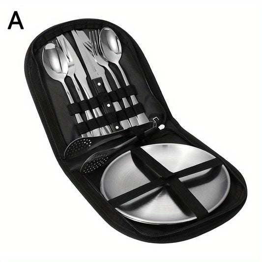 10pcs Stainless Steel Camping Cooking Utensils Set