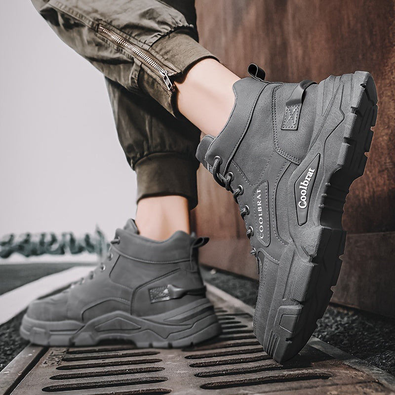Men's Lace-up Service Combat Boots Casual Walking Shoes