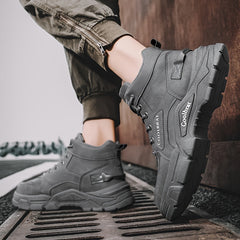 Men's Lace-up Service Combat Boots Casual Walking Shoes