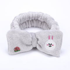 Cute Bow Headband Soft Coral Fleece Hair Accessory for Women Girls