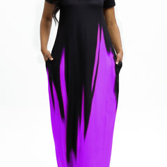 Ombre Print Maxi Dress With Pockets