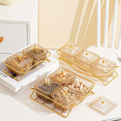 Golden Amber Snack Plate Set for Events Small Food Saucer with Beaded Edge