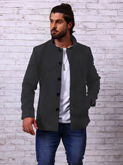 Men's Fleece Coat Lapel Casual Jacket Outdoor Activities