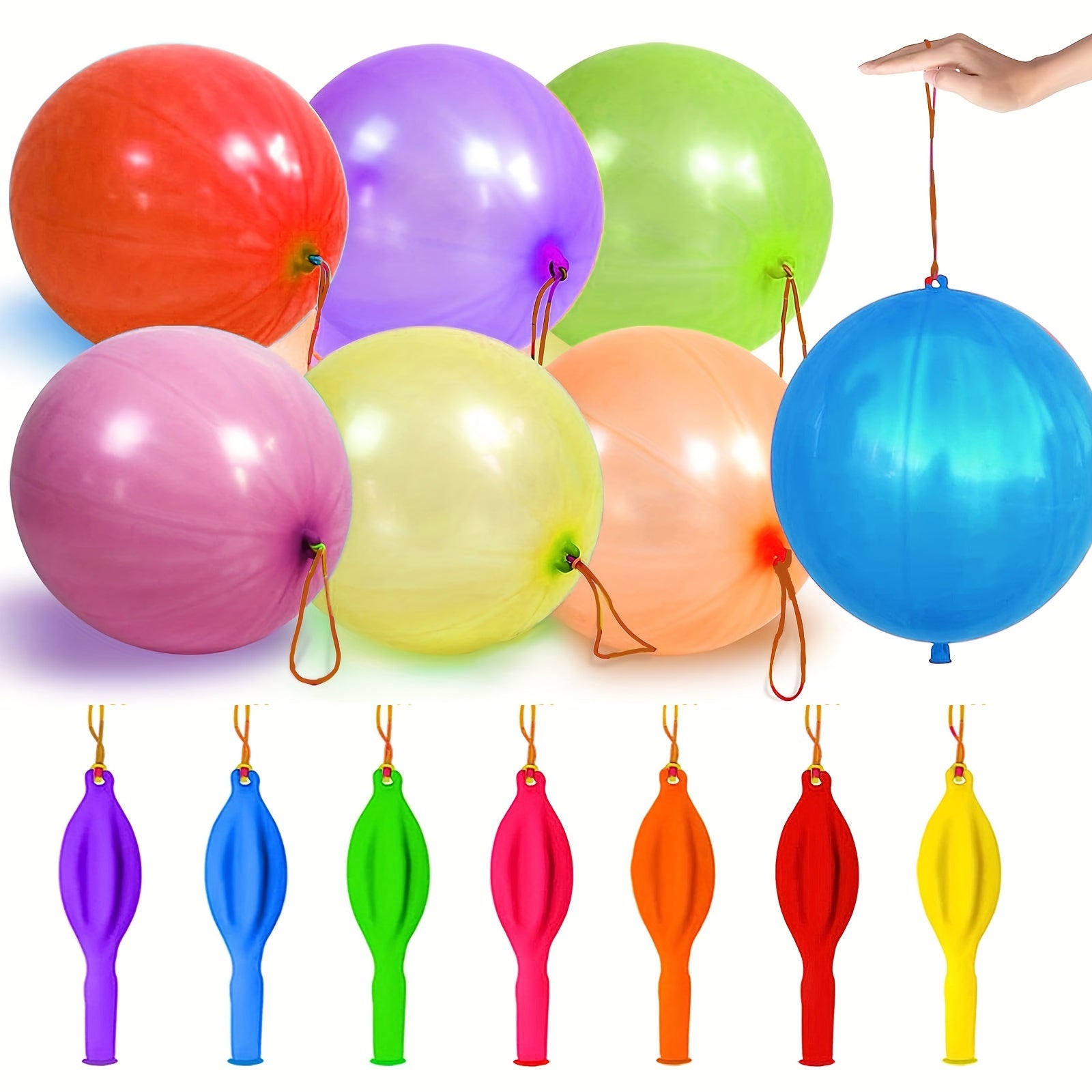 46pcs Punch Balloons Assorted Party Favors Bounce Balloons For Birthday Party