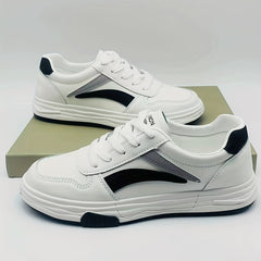 Women's Platform Colorblock Sports Shoes Lace Up Low Top Skate Shoes
