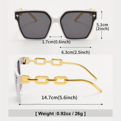 Square Frame Star Decor Men's Sunglasses