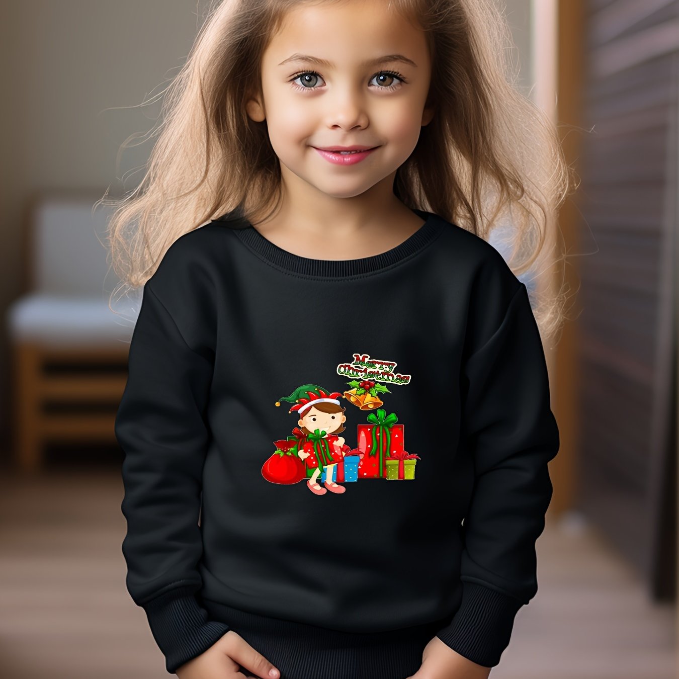 OERYUI Girl Christmas Sweatshirt Crew Neck Long Sleeve Kids