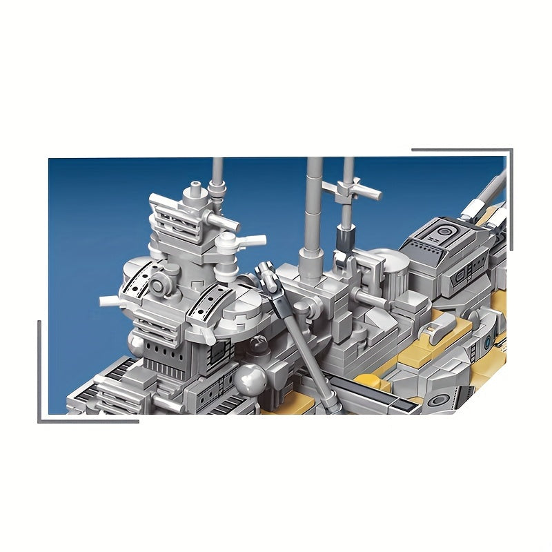 Battleship Building Blocks Military Boat Toy Carrier Assembly Set