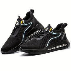 Men's Steel Toe Work Safety Shoes Breathable Knitted Non Slip Puncture Proof