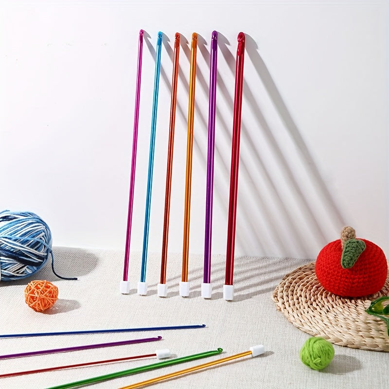 11pcs Aluminum Multicolor Tunisian Metal Crochet Hook Set For Beginners
