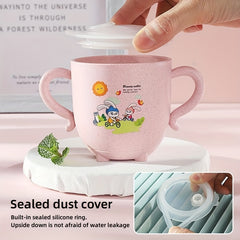 Cartoon Straw Cup for Kids - Durable and Anti-scald Milk Cup