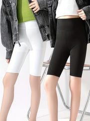 2pcs Girls Elastic High Waist Biker Shorts for Summer