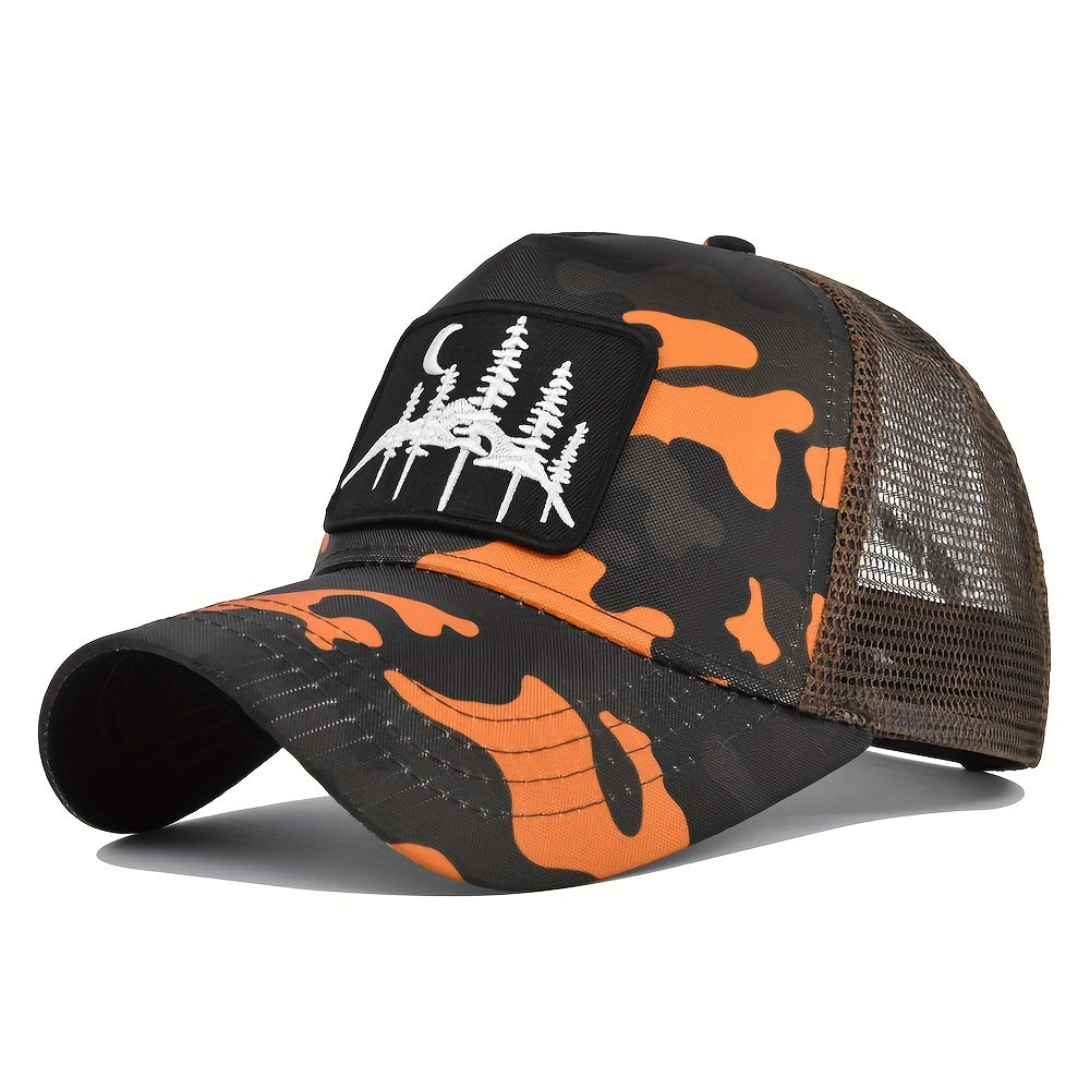 Forest Patch Mesh Trucker Hat Sunshade Baseball Cap Adjustable Dad Hats