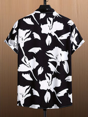 Abstract Print Men's Short Sleeve Shirt for Summer Vacation